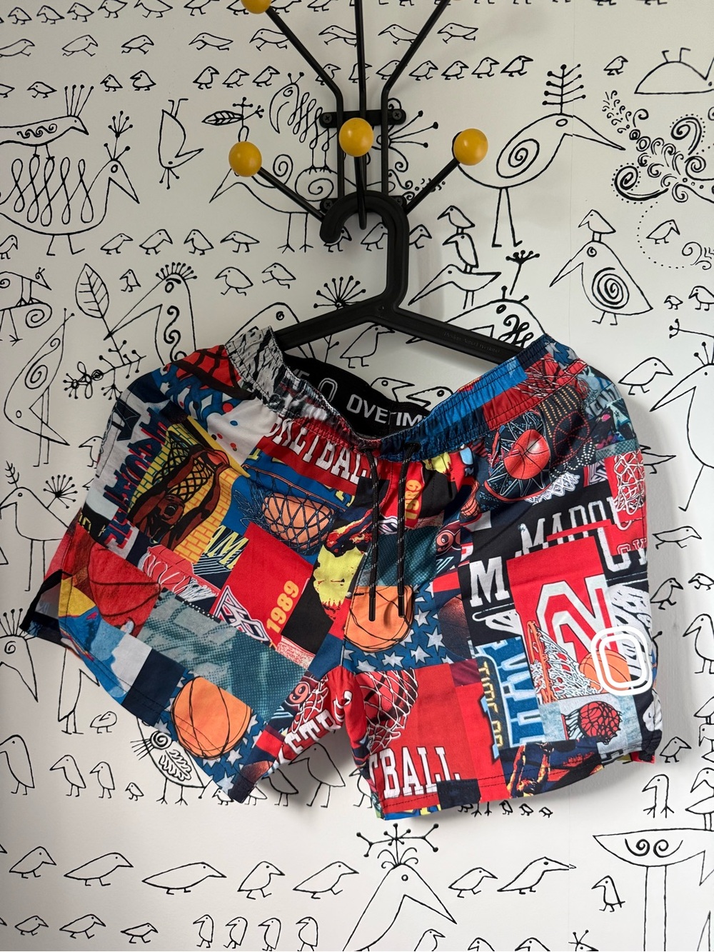 Kids' Multi-Color Basketball Patchwork Shorts